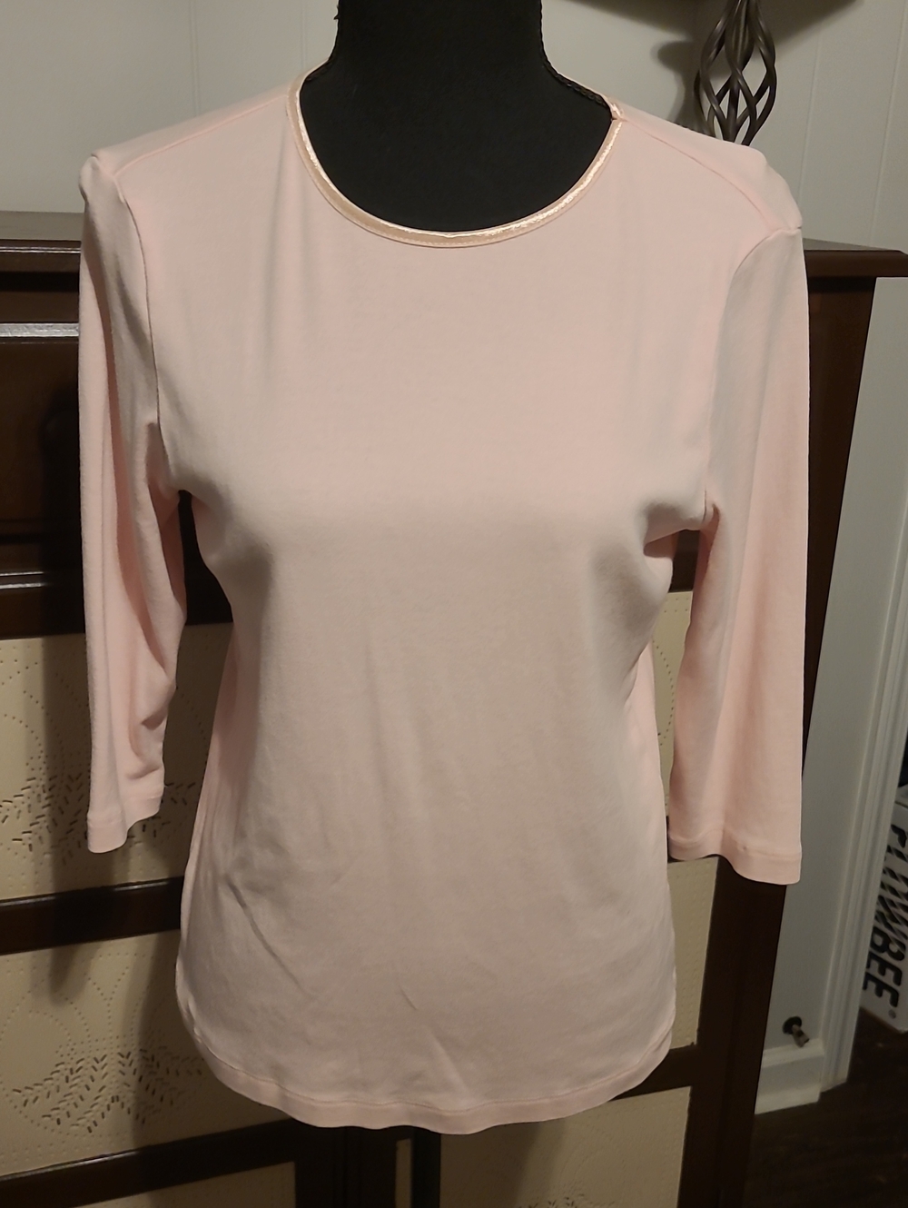 Christopher & Banks Soft Light Pink Long Sleeve Crewneck Top